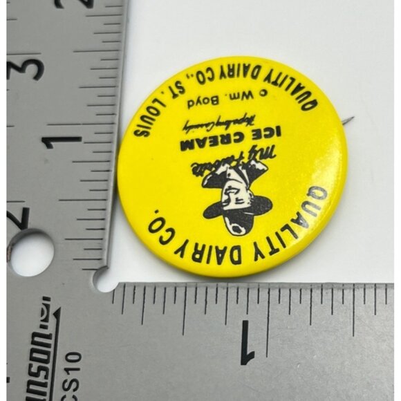 Vintage Quality Dairy Co. St. Louis Ice Cream Pinback Button Hopalong Cassidy - Picture 2 of 6